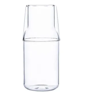 Esstisch, Tisch und 4 Stühle, runde Wasserkaraffe, Set mit Trinkglas, für Schlafzimmer, Nachttisch, Glas, Mundspülflasche für Badezimmer, kleiner blaugrüner Tisch (A, Einheitsgröße)