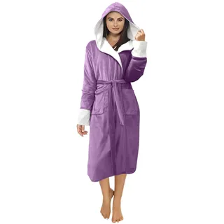 Bademantel Damen Waffelpique Sauna Mantel Mit Langem Bademantel Mit Aufgesetzten Taschen Saugstark Und Schnell Trocknend Hausmantel Leicht Pyjama Einfach Zum Kuscheln Flauschig Frottee Saunamantel