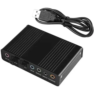 Externer Usb 2.0 6-kanal 5.1 Surround Optischer Spdif-audioadapter Für Aufnahmen Auf Laptop/pc (etikett)
