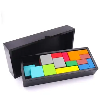 Philos Spiel IQ FIT RECHTECK - tolles, buntes 3D-Puzzle, Knobelspiel, Holzspiel
