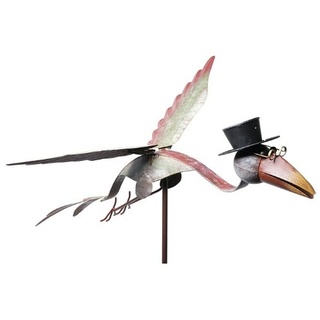 Windspiel Vogel aus Metall, 125 cm hoch, Exner Gartendeko