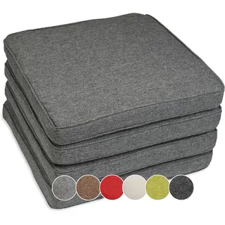 sunnypillow Sitzkissen 45 x 45 x 5 cm grau 4-tlg.