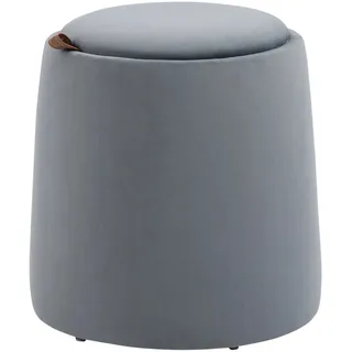 Homcom 2-in-1 Ottomane Sitzhocker Rund mit Stauraum Grau Ø44 cm x 47,5 cm