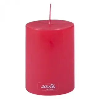 Sovie CANDLES Stumpenkerze Ø Weihnachten Advent Blockkerze | 1 Flachkopfkerze in Rot (Ø70mm x 100mm)