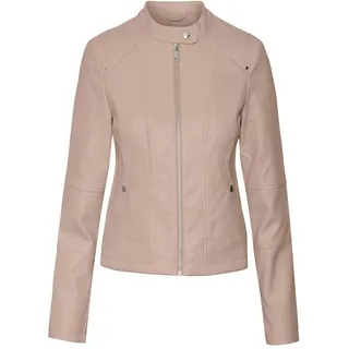 VERO MODA Damen Kunstlederjacke VMLotus Short Übergangsjacke Biker-Stil 10259991 rose dust XS - XS