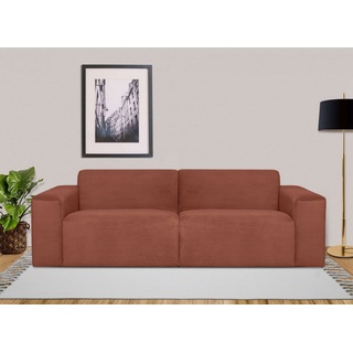 INOSIGN 3-Sitzer Koa, 228 cm, Modulsofa in Webstoff, Designsofa in Cord rosa