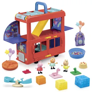 Hasbro Peppa Pig Peppas 2-in-1 Partybus Spielset mit 3 Figuren