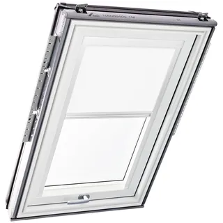 Original Roto Rollo Exclusiv ZRE für Roto Dachfenster - Führungsschiene Weiß - Manuelle Bedienung - Tageslichtrollo für Baureihe Designo R6/R8 i8 und Classic 64/84 - Größe 094/140 | 09/14 - Farbe Weiß