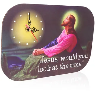 IMIKEYA 2024 Dekoration Islamische Wanduhr Lustige Uhr Neuheit Wand Jesus-Kreuz- Jesus, Würdest Du Auf Die Stech Schauen? Wort Christliche - Lehr Kupfer