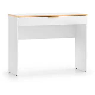 Schminktisch Viterbo Frisiertisch 100x40x79cm Alpinweiß Goldfarben