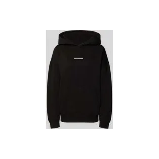 Oversized Hoodie mit Label-Stitching Modell 'CLARITA', Black, M
