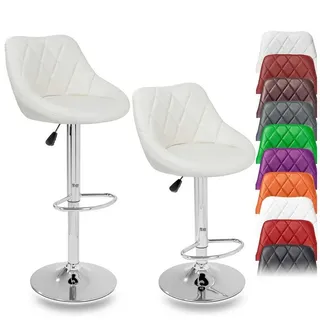 TRESKO Barhocker 60-80 cm drehbar höhenverstellbar Kunstleder Beige
