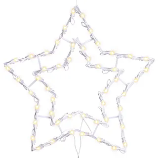 Weihnachtsstern 50 LED warm weiß Fensterbild Fensterschmuck Weihnachtsdeko Außendeko Fensterlicht Fensterstern Dekostern Leuchtstern Adventsstern