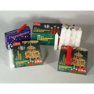 Dekoration Puppenkerzen 20 Stück weiß HxB= 7,5x10cm NEU Kerze Pyramidenkerzen P