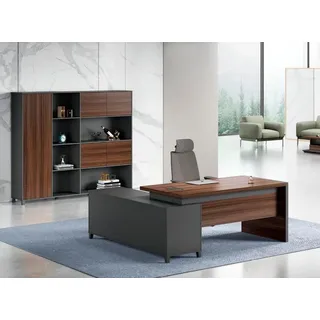 JV Möbel Braun-Graue Büromöbel Designer Komplettbüro Büroschränke Arbeitstisch,