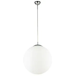 Luce Ambiente Design LED Pendelleuchte mit Glas-Kugel Lampenschirm, Ø 35cm, Dimmfunktion, LED wechselbar, Warmweiß, Retro Hängelampe einflammig, Kugel-Lampe hängend über Esstisch weiß Ø 35 cm | Ø 35 cm