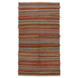 Orientteppich Kelim Fars Antik 146x255 Handgewebter Orientteppich / Perserteppich, Nain Trading, rechteckig, Höhe: 4 mm braun|rot