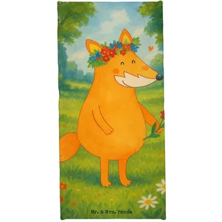 Mr. & Mrs. Panda Handtuch Fuchs Blumen Design, Strandtuch, Weiß, Blumenliebe, Duschhandtuch, Fr, Kunstfaser (Packung), Blumenliebe Frottier Boho weiß