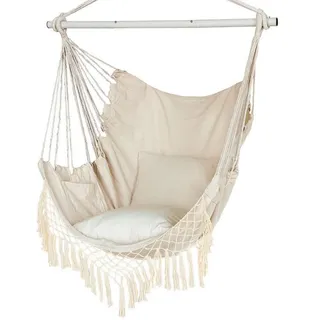 LuxusKollektion Hängesessel Hängesessel Indoor Outdoor 2 Kissen 150 kg Erwachsene Garten Beige beige