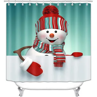 Weihnachtswichtel-duschvorhang Fürs Badezimmer, Frohe Weihnachten