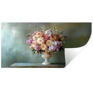 MuchoWow Wandsticker Orchidee - Strauß - Vase - Blumen (1 St), Wandtattoo, Repositionierbar, Selbstklebend, 40x20 cm 40 cm x 20 cm x 0.1 cm