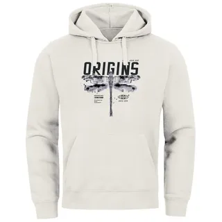 Neverless Hoodie Hoodie Herren T-Shirt Libelle Schmetterling Butterfly Grafik Design beige L