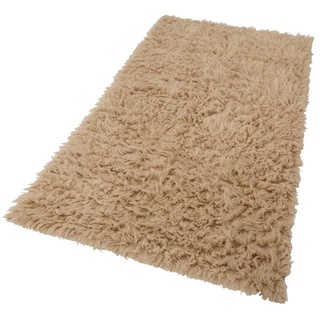 Wollteppich Flokati 1500 g, Böing Carpet, rechteckig, Höhe: 60 mm, Handweb Teppich, Uni-Farben, reine Wolle, handgewebt beige 60 cm x 120 cm x 60 mm