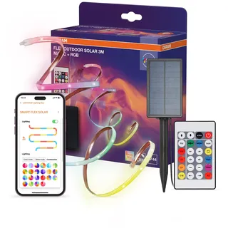 Osram Flexibler LED-Lichtstreifen 3M Solar 1,2W inkl. Fernbedienung IP44 weiß