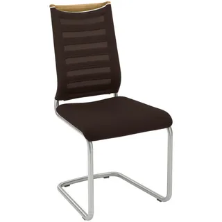 Venjakob Schwingstuhl, Edelstahl, Dunkelbraun, Eiche, Holz, Textil, Eiche, Streifen, Rundrohr, C-Form, 47x99x59 cm, Goldenes M, Made in Germany, Dgm, DGM-Emissionslabel, Lederauswahl, Stoffauswahl, Typenauswahl, Gestellauswahl, Esszimmer, Stühle, Esszimmerstühle, Schwingstühle
