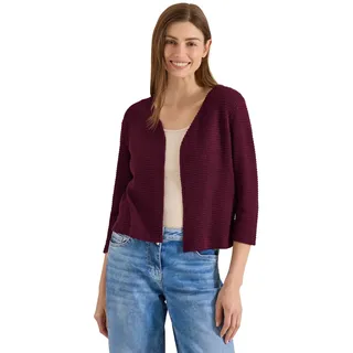 Cecil Offene 3/4-Arm Jacke im Ajour-Look - Rot