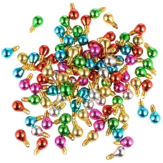 Ciieeo 100 Stück Weihnachtskugeln Ornamente Aus Kunststoff Mini-Glühbirnen Perlen Dekorativer Christbaumschmuck Für DIY-Basteln Party-Dekoration (Zufällige Farben)