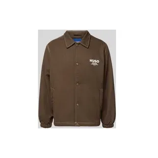 Regular Fit Blouson aus reiner Baumwolle Modell 'BIYO2611', Dunkelbraun, S