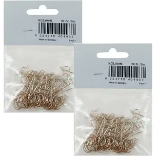 OLShop AG 2er Set Schnellaufhänger Gold für Weihnachtskugeln (2 x 50 Stück), Christbaumkugeln, Weihnachtsschmuck, Aufhänger, Weihnachtsaufhänger, Kugelaufhänger