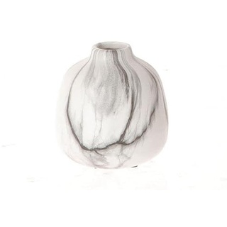 Blumenvase marmoriert 10x11cm Vase Keramik Bodenvase Tischdeko Marmor Look Weiss grau Deko Hochzeitsdeko bauchige Vase Boho Ibiza