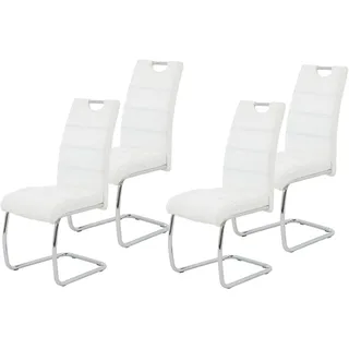 Hela Freischwinger Flora Kunstleder Weiß 4er Set