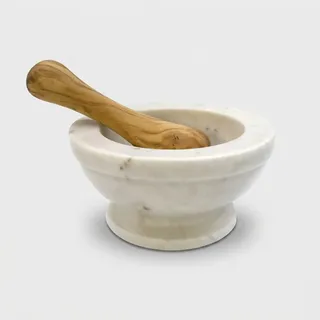 Mörser Aus Marmor Mit Stößel Aus Olivenholz Piccolo