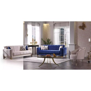 JVmoebel Sofa Designer Sofagarnitur 3+3+1 Sitzer Sofa Stoff Garnitur, 2 Teile, Made in Europa