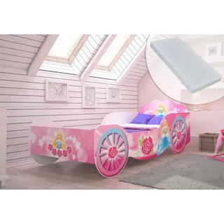 Kids Collective Kinderbett Kutsche 80 x 160 cm MDF rosa