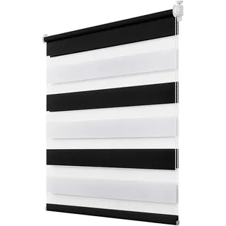Doppelrollo Fensterrollos Ohne Bohren, Vkele, 130cm/160cm, klemmfix,klemmträger, Sonnenschutz, Lichtdurchlässig und Verdunkelnd. schwarz 115 cm x 130 cm