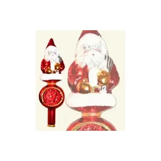 Lauschaer Glaskunst-Christbaumspitzen Christbaumspitze Weihnachtsmann