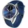 42 mm silber, Silikonarmband blau