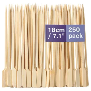 MATANA 250 Stück Holzspieße aus Bambus, Fingerfood Spiesse, 18cm - Schokobrunnen, Schokofondue, Kebab, Burger, Cocktails, Früchte - Buffet, Grillparty, Geburtstage, Picknicks