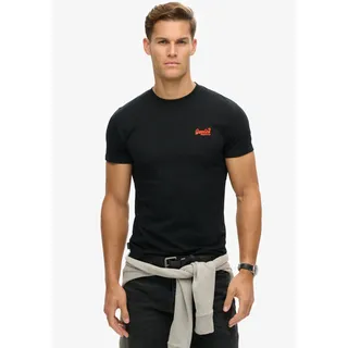 Superdry Essential Logo Embroidered Kurzarm-T-Shirt Black / Hazard Orange S