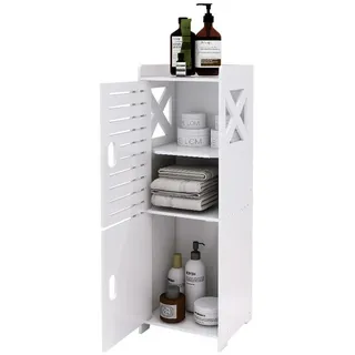JEOBEST Badkommode Aufbewahrungsschrank, kleiner Schrank, (1-St, Badregal), Schmal mit Tür, 24x22x75 cm weiß