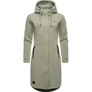Ragwear Damen, Leichter Sweat Übergangsmantel lang windabweisend mit Kapuze Letti Long Olive Gr. S - S