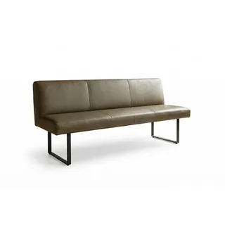 KAWOLA Sitzbank ELEEN Leder Olivgrün 243 x 85 x 69 cm