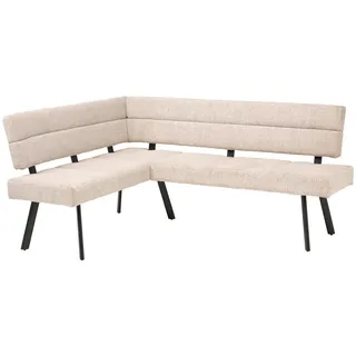 Livetastic Eckbank, Beige, Metall, Textil, 5-Sitzer, L-Form, 190x150 cm, Esszimmer, Bänke, Eckbänke