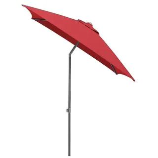 Kettler EASY PUSH Schirm Schirm 200x200 cm, UPF 50+, anthrazit matt/ rot, Aluminium/Polyester mit PU Beschichtung