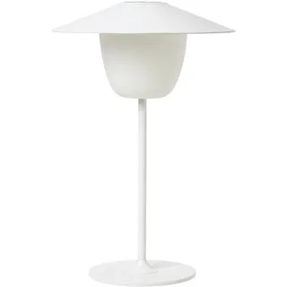 blomus Mobile LED-Tischleuchte -ANI LAMP- | Akku Tischlampe aus Aluminium | Farbe Weiß | Ø 22 x 33H cm | 2 Helligkeitsstufen per Touch | Outdoor