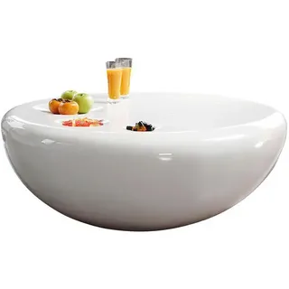 SalesFever Couchtisch Ø 100 cm rund Weiß Hochglanz Kunststoff, | 323656